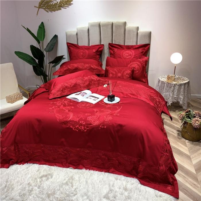 91家纺网 家纺一手货源 找家纺 馨蕊家居 2021新款100支高端婚庆四件套 纯享一生