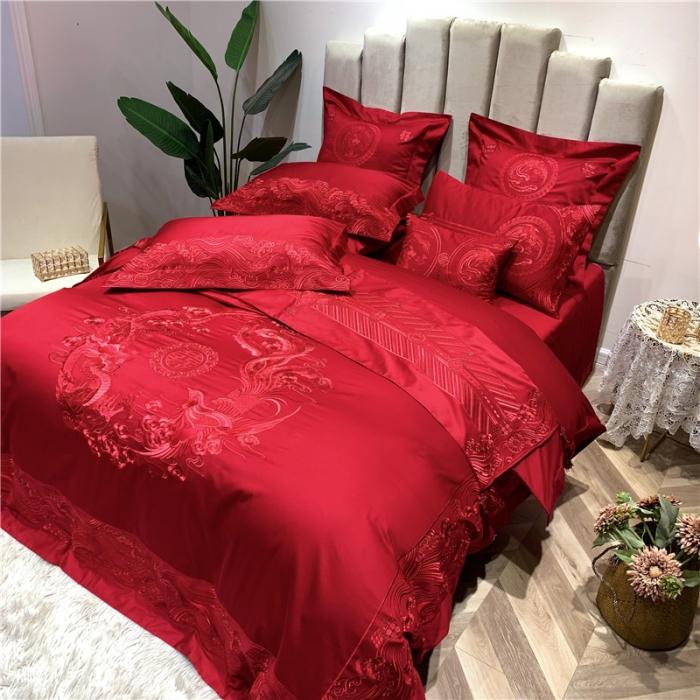 91家纺网 家纺一手货源 找家纺 馨蕊家居 2021新款100支高端婚庆四件套 纯享一生