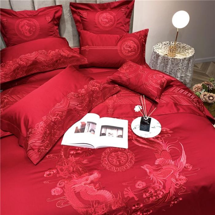 91家纺网 家纺一手货源 找家纺 馨蕊家居 2021新款100支高端婚庆四件套 纯享一生