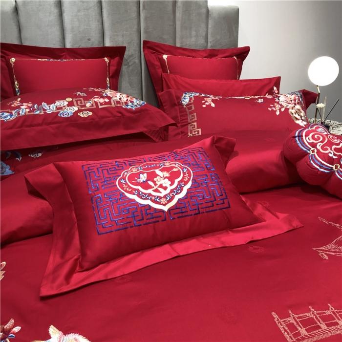 91家纺网 家纺一手货源 找家纺 馨蕊家居 2021新款100支高端婚庆四件套 白首不渝