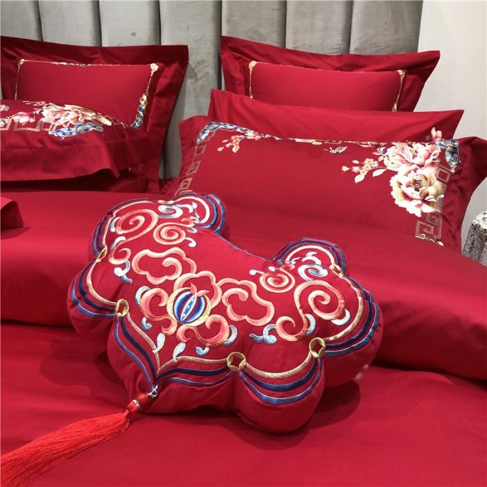 91家纺网 家纺一手货源 找家纺 馨蕊家居 2021新款100支高端婚庆四件套 白首不渝