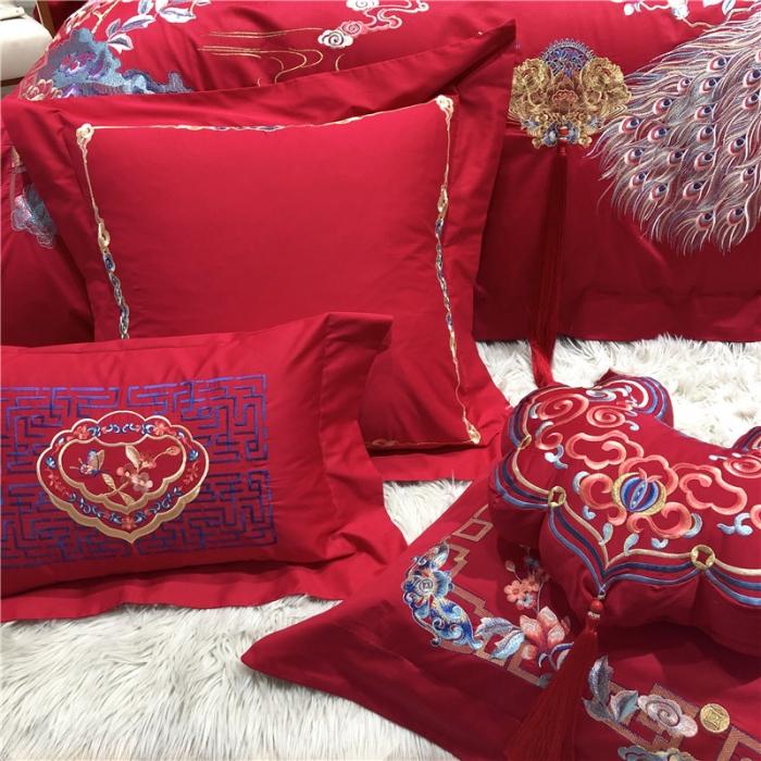 91家纺网 家纺一手货源 找家纺 馨蕊家居 2021新款100支高端婚庆四件套 白首不渝