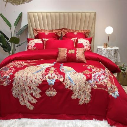 馨蕊家居 2021新款100支高端婚庆四件套 锦绣嫁衣