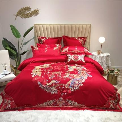 馨蕊家居 2021新款100支高端婚庆四件套 天长地久