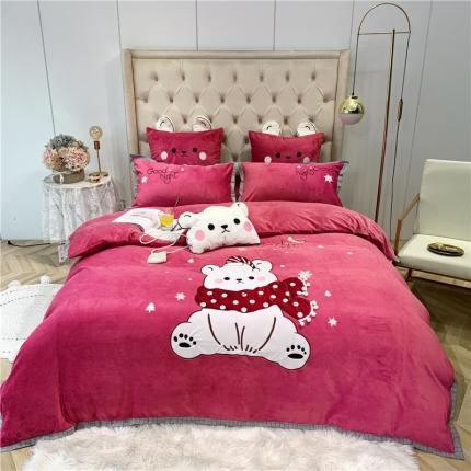 91家纺网 家纺一手货源 找家纺 （总）馨蕊家居 2021新款牛奶绒四件套