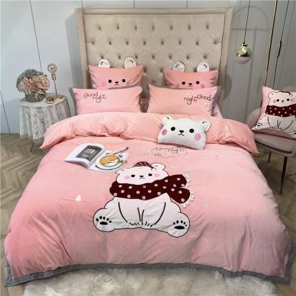 91家纺网 家纺一手货源 找家纺 （总）馨蕊家居 2021新款牛奶绒四件套