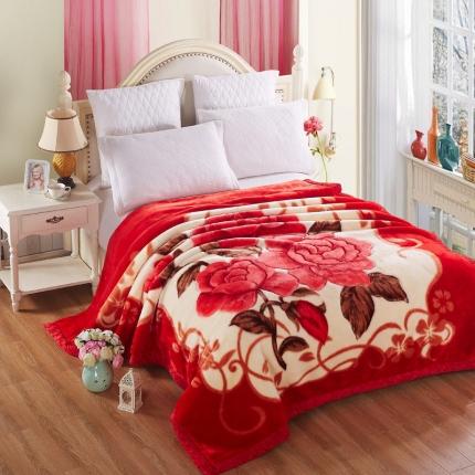 91家纺网 家纺一手货源 找家纺 宜派家纺 2019新款拉舍尔毛毯238大红