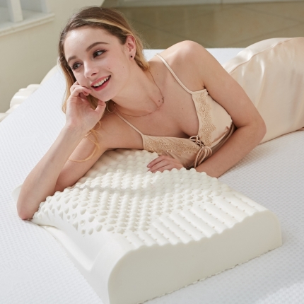 91家纺网 家纺一手货源 找家纺 泰国乳胶护颈枕芯按摩乳胶枕学生枕芯枕头琅琊波浪记忆枕带枕套