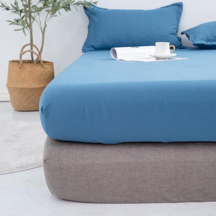 91家纺网 家纺一手货源 找家纺 贝拉梦 芦荟棉纯色单品床笠 宝蓝