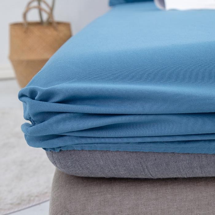 91家纺网 家纺一手货源 找家纺 贝拉梦 芦荟棉纯色单品床笠 宝蓝