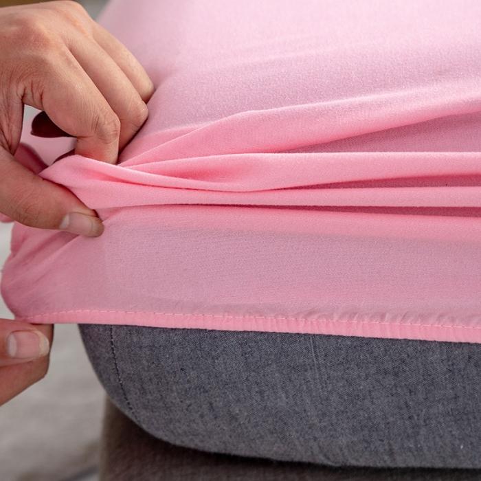 91家纺网 家纺一手货源 找家纺 贝拉梦 芦荟棉纯色单品床笠 粉玉