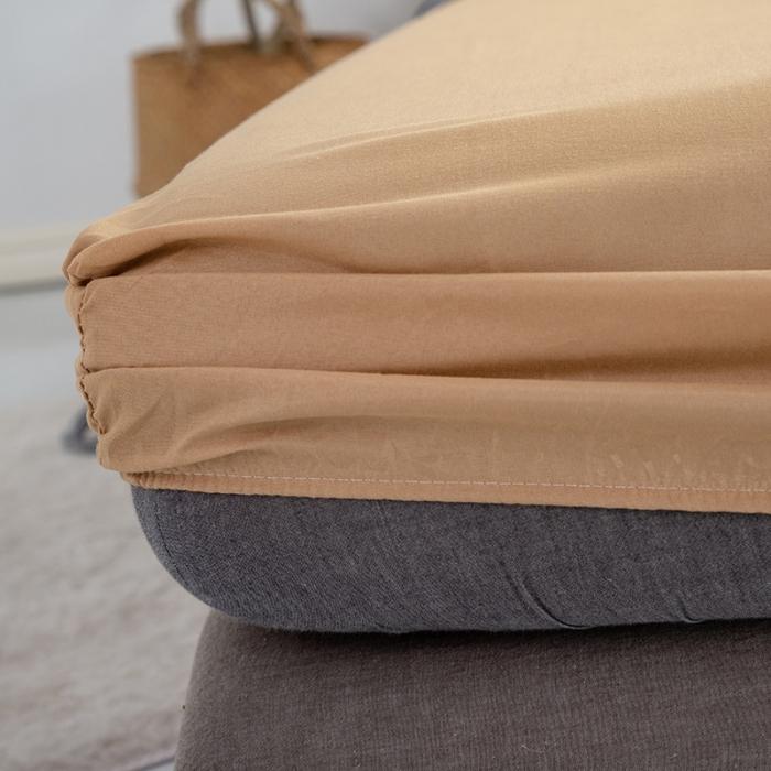 91家纺网 家纺一手货源 找家纺 贝拉梦 芦荟棉纯色单品床笠 米驼