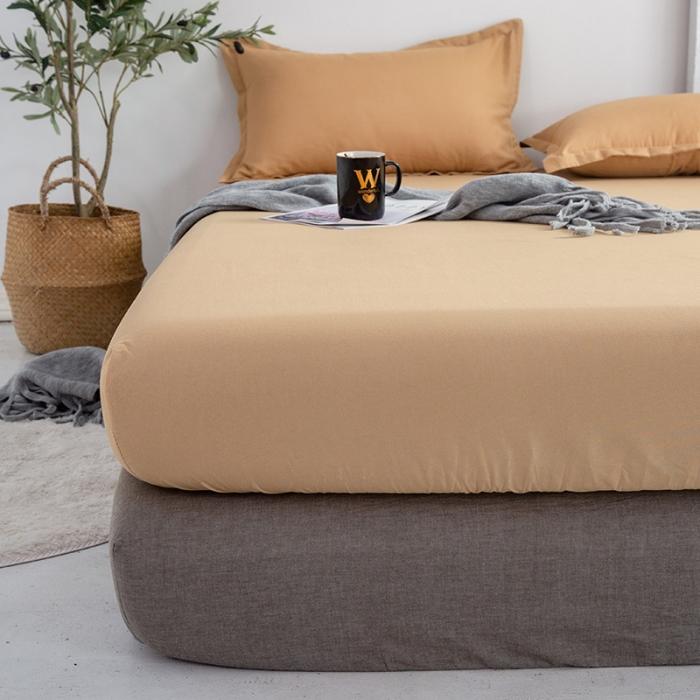 91家纺网 家纺一手货源 找家纺 贝拉梦 芦荟棉纯色单品床笠 米驼