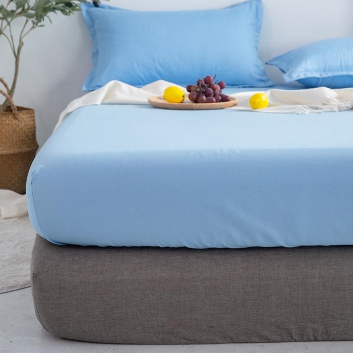 91家纺网 家纺一手货源 找家纺 贝拉梦 芦荟棉纯色单品床笠 天蓝