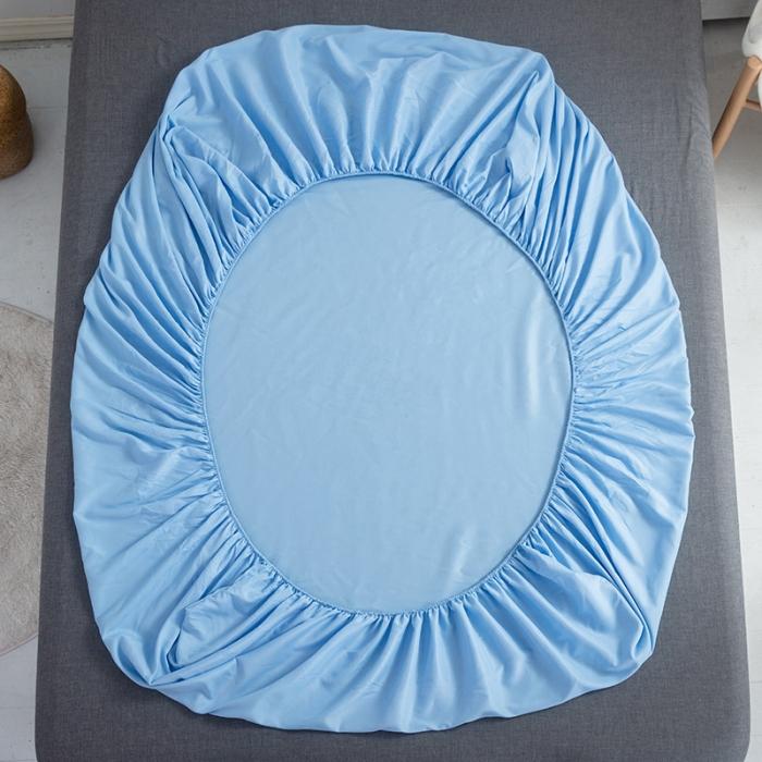 91家纺网 家纺一手货源 找家纺 贝拉梦 芦荟棉纯色单品床笠 天蓝