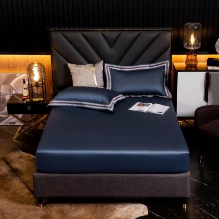 91家纺网 家纺一手货源 找家纺 凯磊家纺 2019新款高支高密.简约风长绒棉单床笠 爱丽丝-藏蓝