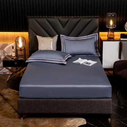 91家纺网 家纺一手货源 找家纺 凯磊家纺 2019新款高支高密.简约风长绒棉单床笠 爱丽丝-灰蓝