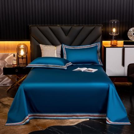 91家纺网 家纺一手货源 找家纺 凯磊家纺 2019新款高支高密.简约风长绒棉单床单 爱丽丝-梦蓝