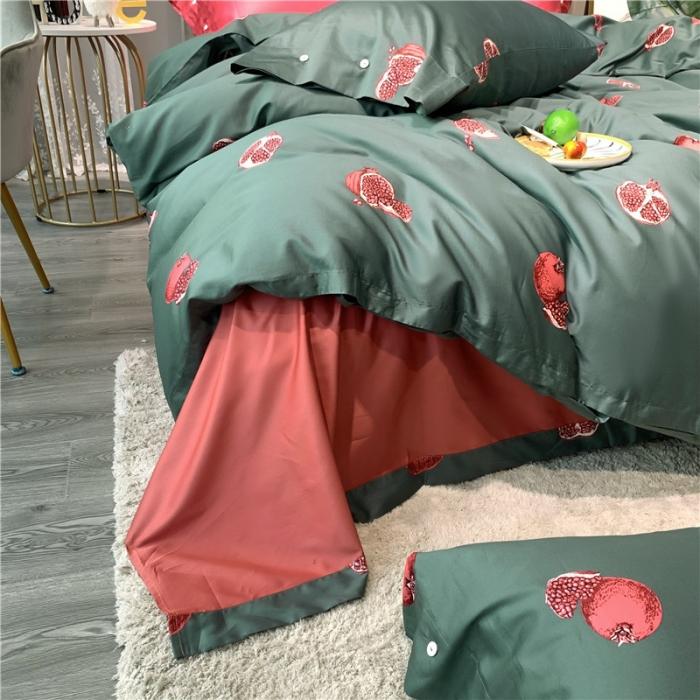 91家纺网 家纺一手货源 找家纺 优然居 2019新款长绒棉活性印花四件套 石榴红