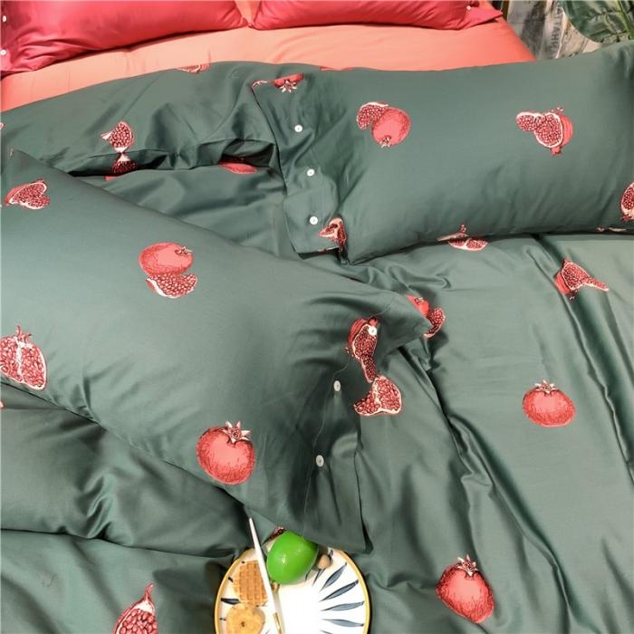 91家纺网 家纺一手货源 找家纺 优然居 2019新款长绒棉活性印花四件套 石榴红