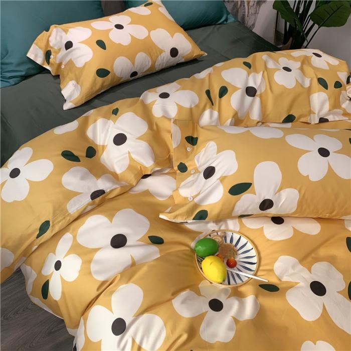 91家纺网 家纺一手货源 找家纺 优然居 2019新款长绒棉活性印花四件套 小雏菊