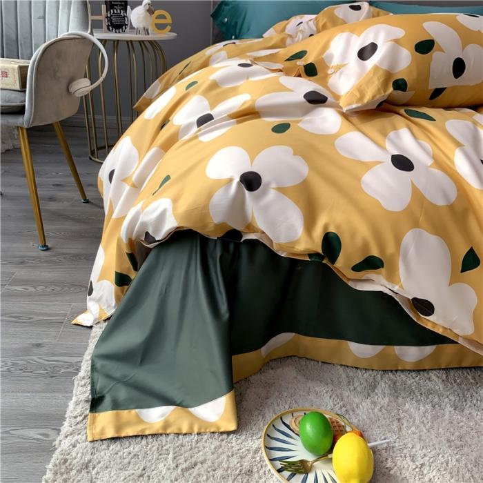 91家纺网 家纺一手货源 找家纺 优然居 2019新款长绒棉活性印花四件套 小雏菊