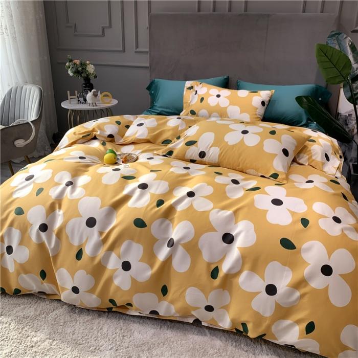 91家纺网 家纺一手货源 找家纺 优然居 2019新款长绒棉活性印花四件套 小雏菊