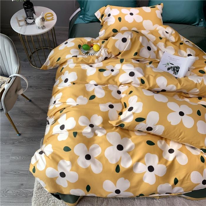 91家纺网 家纺一手货源 找家纺 优然居 2019新款长绒棉活性印花四件套 小雏菊