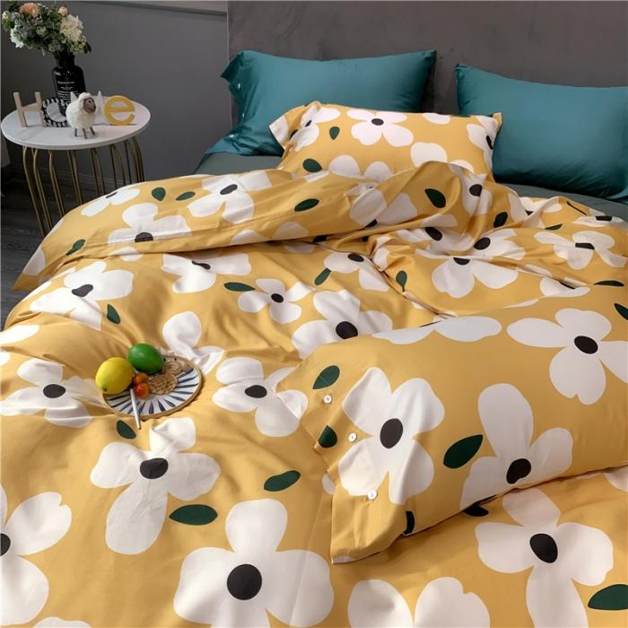 91家纺网 家纺一手货源 找家纺 优然居 2019新款长绒棉活性印花四件套 小雏菊