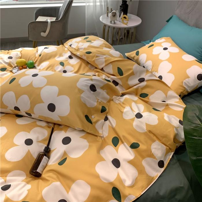 91家纺网 家纺一手货源 找家纺 优然居 2019新款长绒棉活性印花四件套 小雏菊