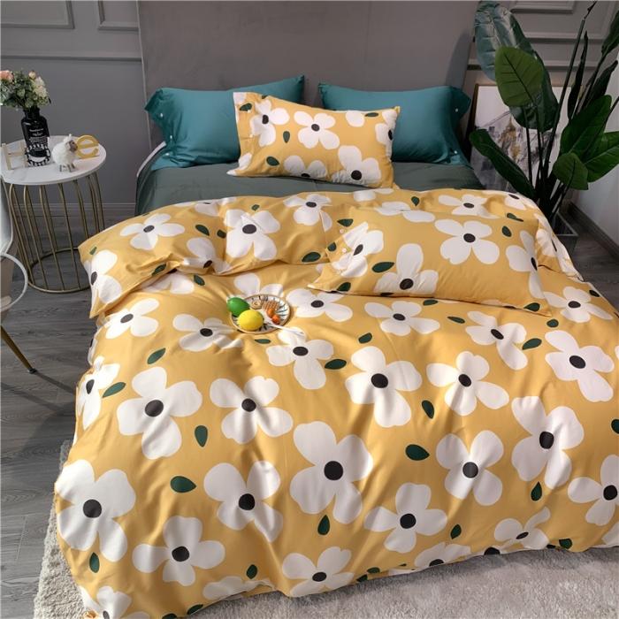 91家纺网 家纺一手货源 找家纺 优然居 2019新款长绒棉活性印花四件套 小雏菊