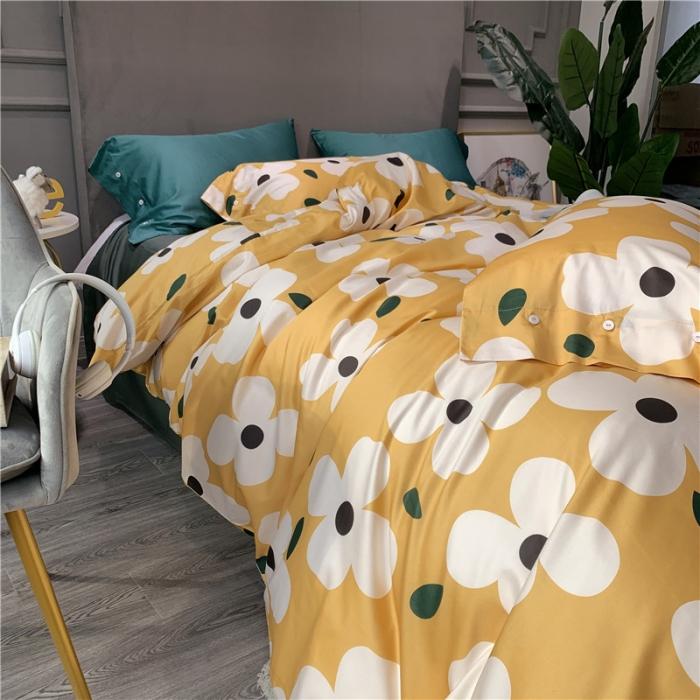 91家纺网 家纺一手货源 找家纺 优然居 2019新款长绒棉活性印花四件套 小雏菊