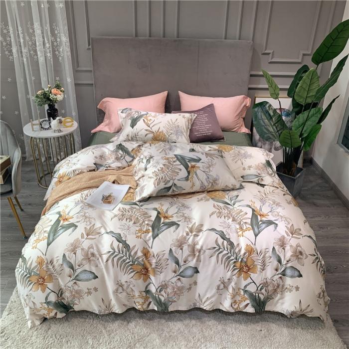 91家纺网 家纺一手货源 找家纺 优然居 2019新款长绒棉活性印花四件套 幽曼