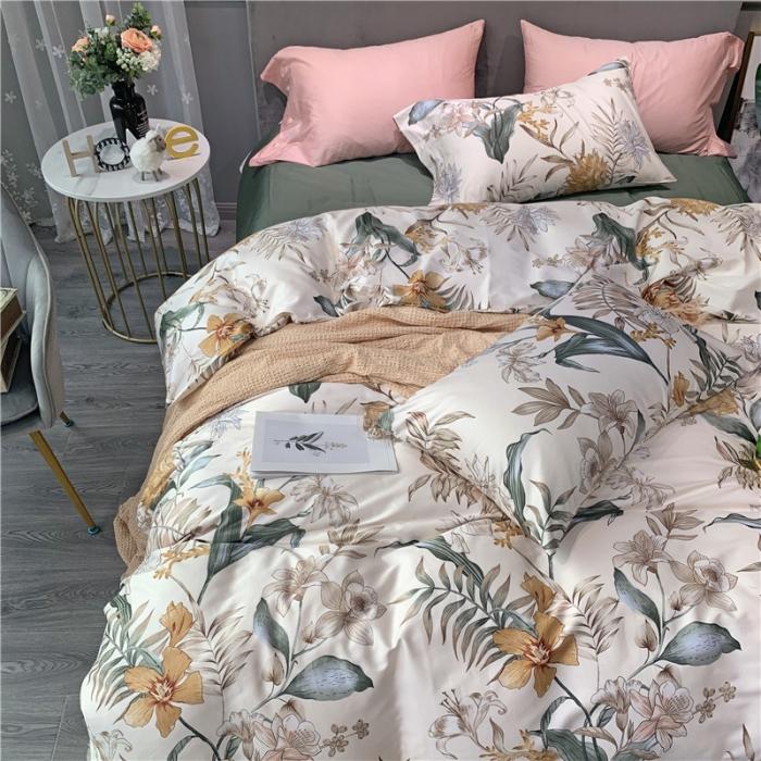 91家纺网 家纺一手货源 找家纺 优然居 2019新款长绒棉活性印花四件套 幽曼