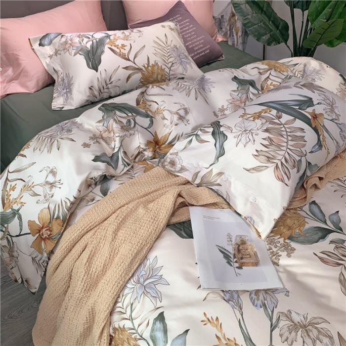 91家纺网 家纺一手货源 找家纺 优然居 2019新款长绒棉活性印花四件套 幽曼