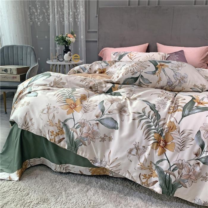 91家纺网 家纺一手货源 找家纺 优然居 2019新款长绒棉活性印花四件套 幽曼