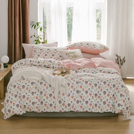 91家纺网 家纺一手货源 找家纺 珺柔 2019新款13070全棉四件套 太阳花