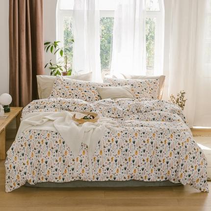 91家纺网 家纺一手货源 找家纺 珺柔 2019新款13070全棉四件套 熊熊花语