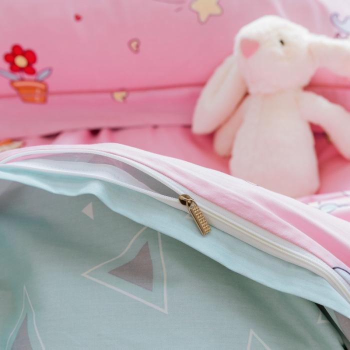 91家纺网 家纺一手货源 找家纺 由丽 臻棉全棉全棉四件套小中大“ 被套放预缩” 小飞马-粉