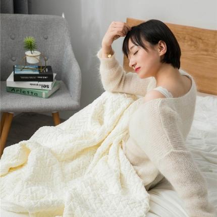 91家纺网 家纺一手货源 找家纺 （总）暖绵绵 新款艾斯系列针织毯子线毯毛毯模特图