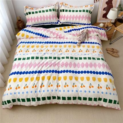 91家纺网 家纺一手货源 找家纺 （总）时年 2019牛奶绒印花保暖四件套童模图