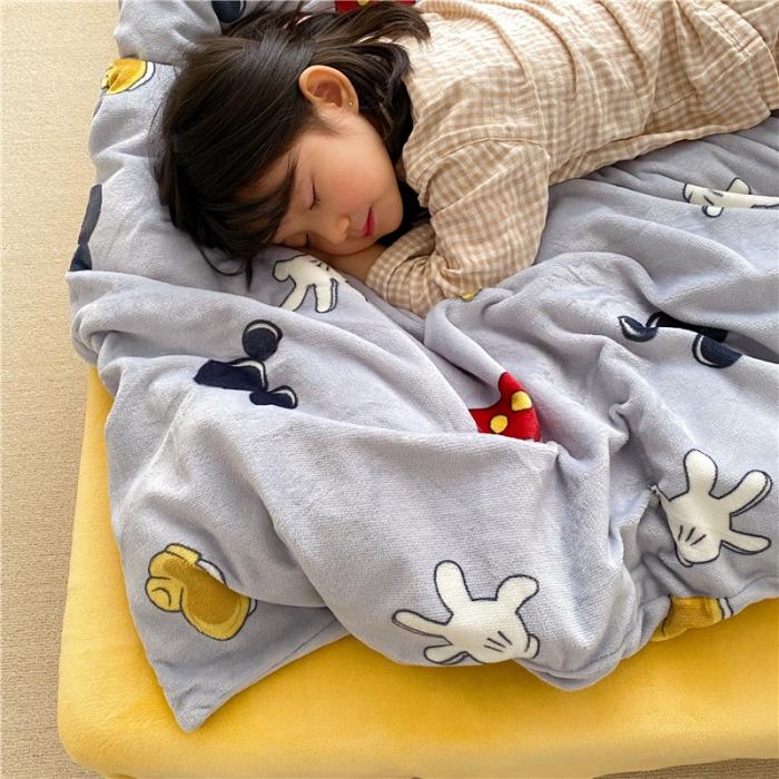 91家纺网 家纺一手货源 找家纺 时年 2019牛奶绒印花保暖四件套童模图 米老鼠