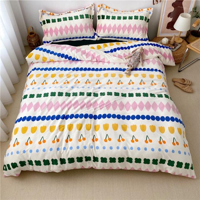 91家纺网 家纺一手货源 找家纺 时年 2019牛奶绒印花保暖四件套童模图 薇薇安绿