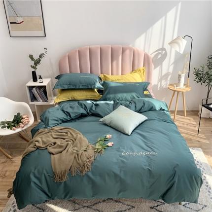 91家纺网 家纺一手货源 找家纺 （总）柚子家纺 2020新款100支贡缎澳棉绣花四件套实拍