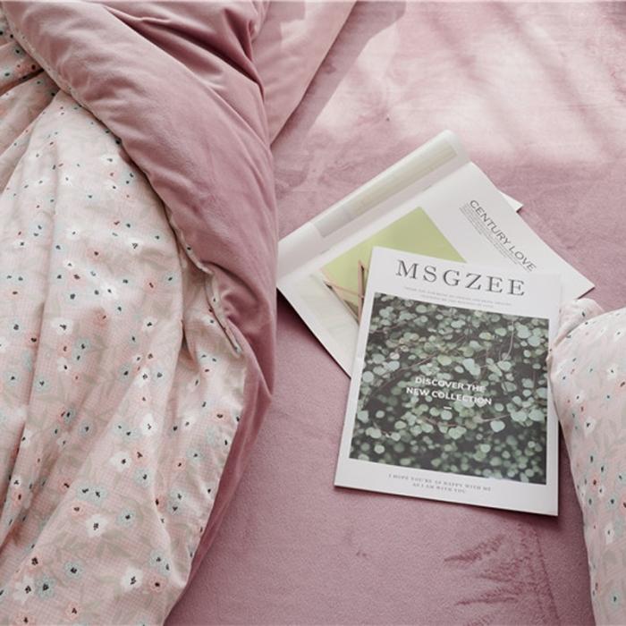 91家纺网 家纺一手货源 找家纺 棉眠 2019新款棉加绒四件套 花季