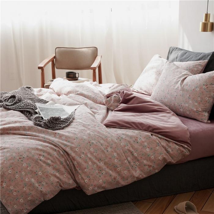 91家纺网 家纺一手货源 找家纺 棉眠 2019新款棉加绒四件套 花季