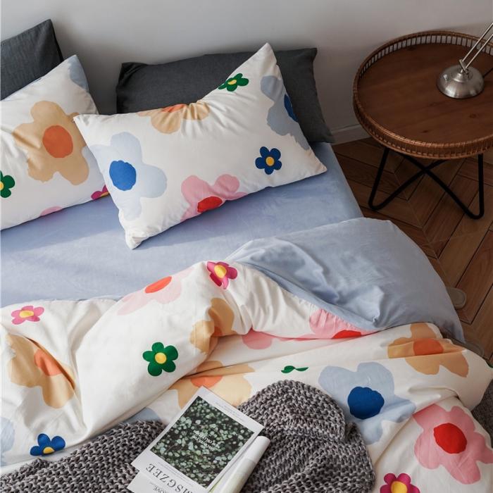 91家纺网 家纺一手货源 找家纺 棉眠 2019新款棉加绒四件套 少女花季