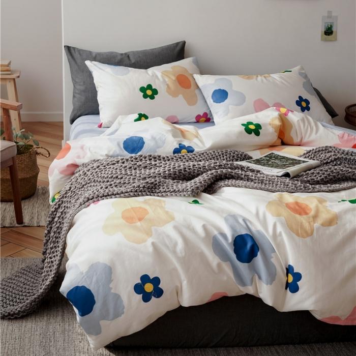 91家纺网 家纺一手货源 找家纺 棉眠 2019新款棉加绒四件套 少女花季