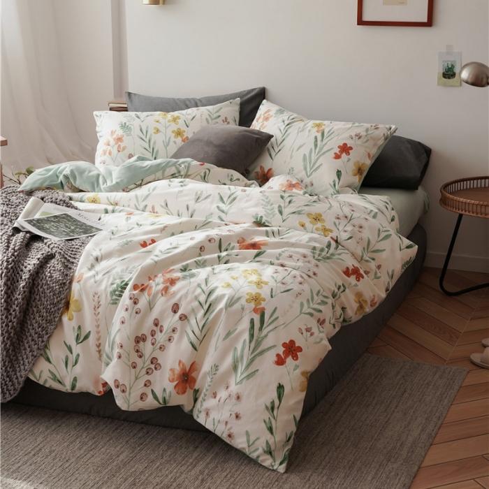 91家纺网 家纺一手货源 找家纺 棉眠 2019新款棉加绒四件套 夏意