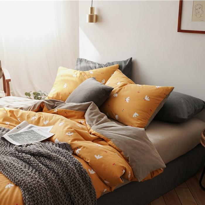 91家纺网 家纺一手货源 找家纺 棉眠 2019新款棉加绒四件套 小鸽子